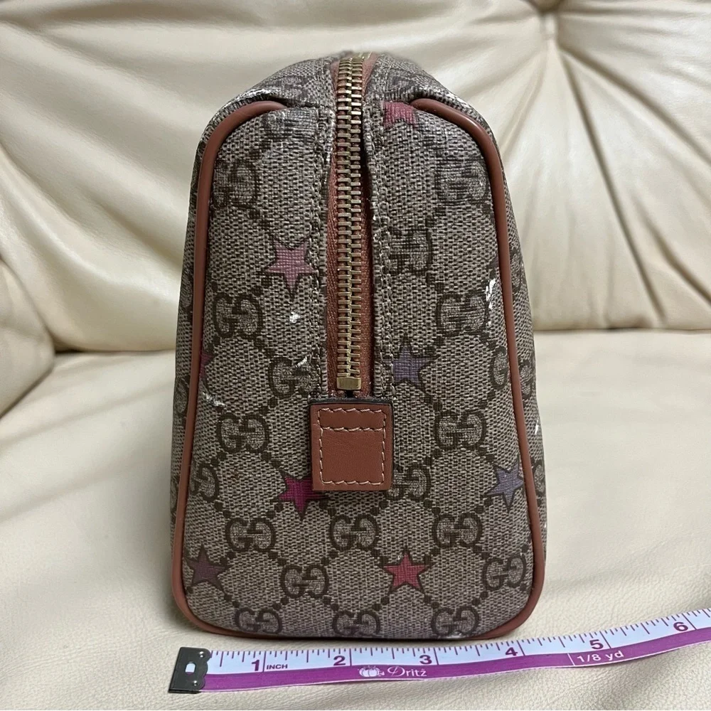 GUCCI SUPREME Star Print Zipper Cosmetic Pouch Make Up Bag